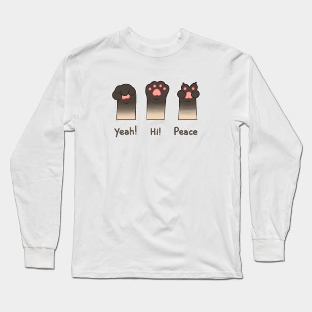 Yeah! Hi! Peace Seal point's paw Long Sleeve T-Shirt by HanaAisy